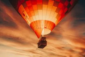 Magical Morning Sun Rise Balloon Flight in The Desert